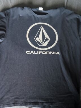 Volcom Black Tee with Silver Stone Logo